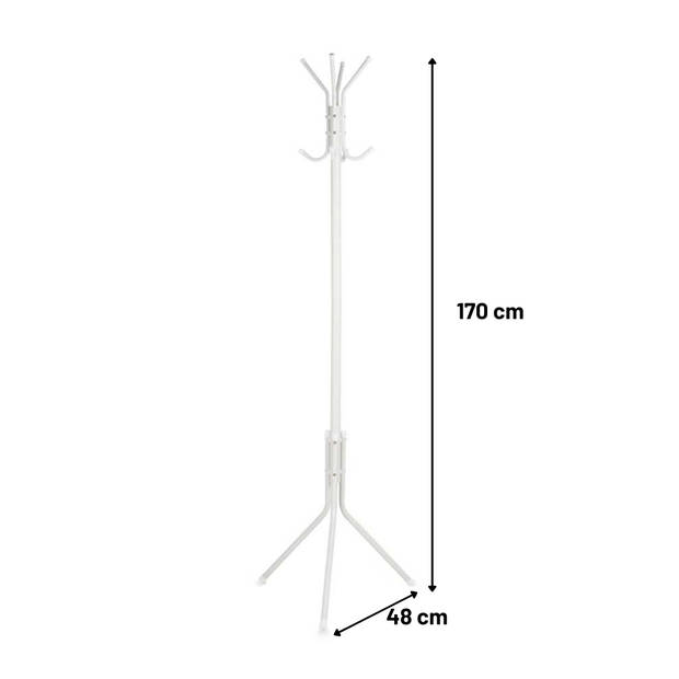 Nordix Staande kapstok - 8 Haken - Wit - 26,5x59,5x6cm - Metaal