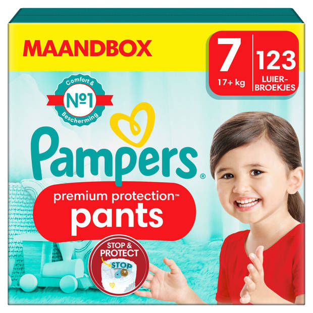 Pampers - Premium Protection Pants - Maat 7 - Maandbox - 123 stuks - 17+ KG