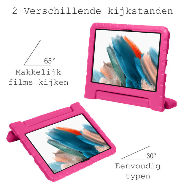 Basey Samsung Galaxy Tab A8 Kinderhoesje Foam Case Hoesje Cover Hoes -Roze