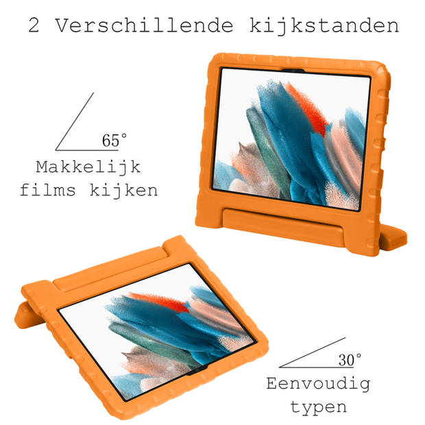 Basey Samsung Galaxy Tab A8 Kinderhoesje Foam Case Hoesje Cover Hoes -Oranje