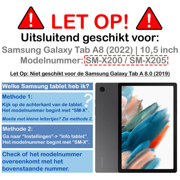 Basey Samsung Galaxy Tab A8 Hoesje Kunstleer Hoes Case Cover -Paars