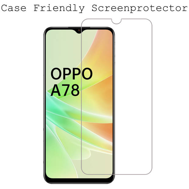 Basey OPPO A78 Screenprotector Tempered Glass - OPPO A78 Beschermglas Screen Protector Glas