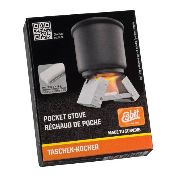 Esbit Brander Pocket Stove S - Incl 6x14 gr Esbit Blokjes - Compact