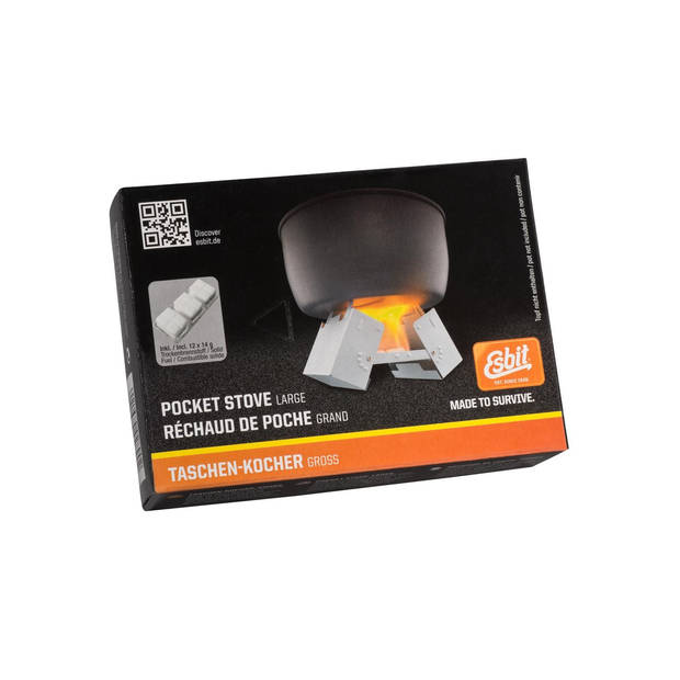 Esbit Brander Pocket Stove L - Incl 12x14 gr Esbit Blokjes - Compact