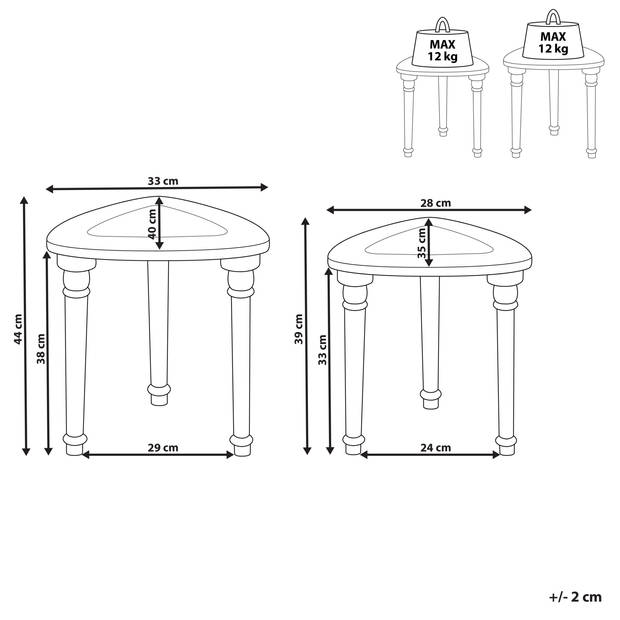 Beliani SAORA - Bijzettafel-Lichte houtkleur-Mangohout