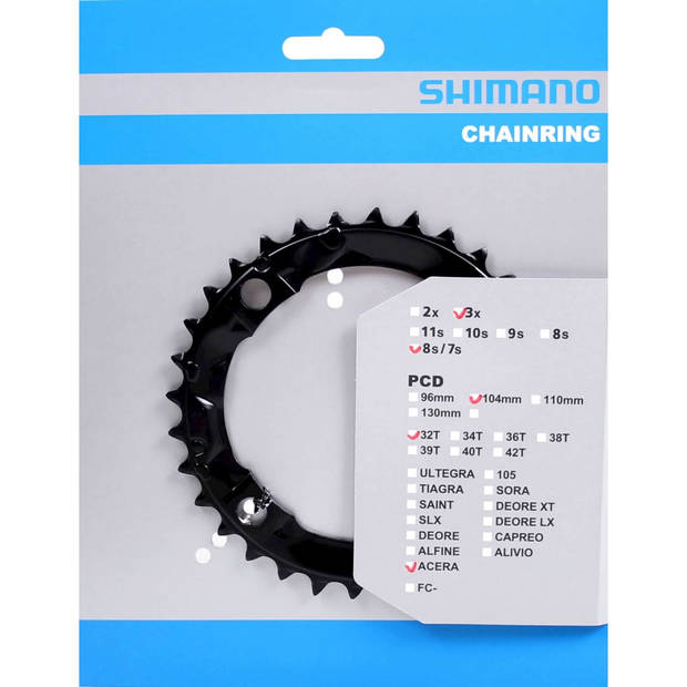 Shimano Kettingblad Acera 104mm FCM361 zwart 32T