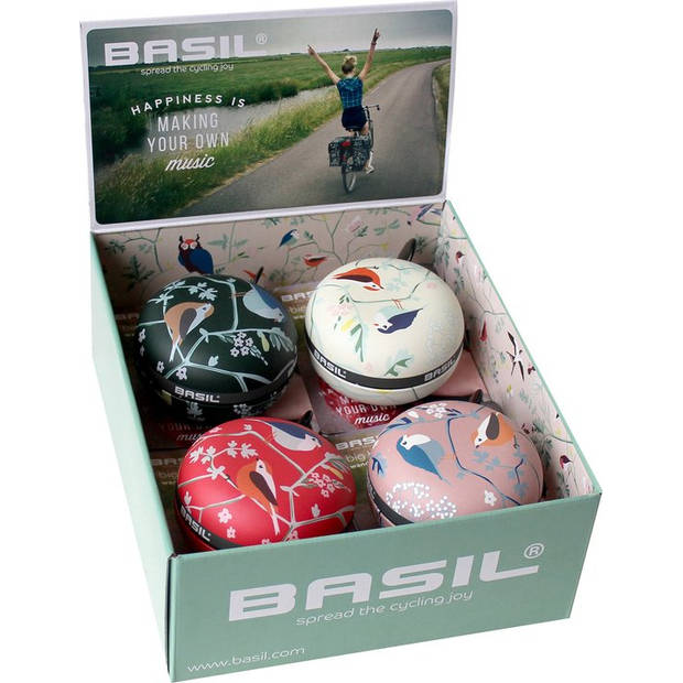 Basil Display met 4 Big Wanderlust fietsbellen