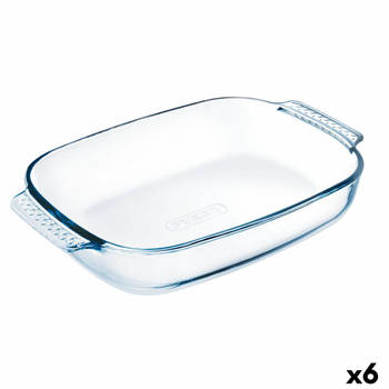 Serveerschaal Pyrex Classic Rechthoekig Transparant Glas 35 x 23 cm (6 Stuks)