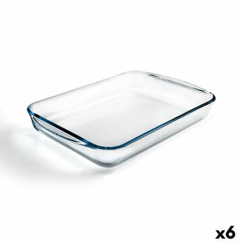 Ovenschaal Pyrex Classic Rechthoekig Transparant Glas 40 x 27 x 6 cm (6 Stuks)