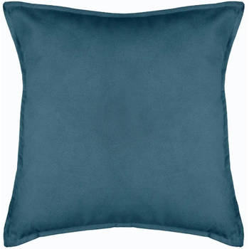 Atmosphera Bank/sierkussens huiskamer Sophia - 55 x 55 cm - Blauw - polyester - met rits - Sierkussens