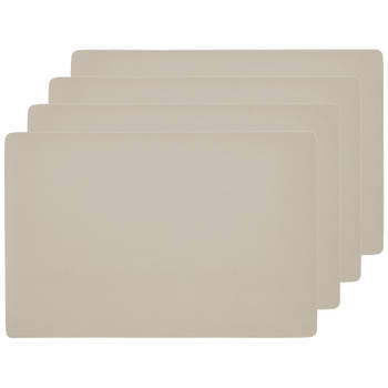 Zeller placemats - 8x - lederlook - creme - 45 x 30 cm - Placemats