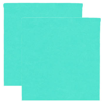 Santex Tafelkleed op rol - 2x - polyester - azuurblauw - 120 cm x 10 m - Feesttafelkleden