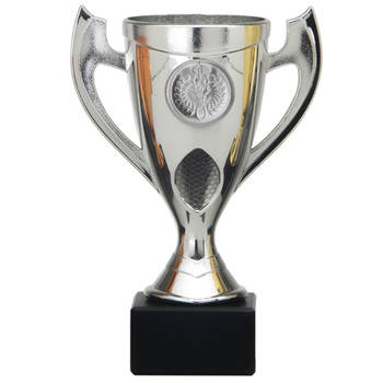 Luxe trofee/beker - zilver - oren - kunststof - 16 x 9 cm - sportprijs - Fopartikelen