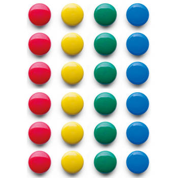 Zeller koelkast/whiteboard magneten gekleurd - 24x - 2 cm - Magneten