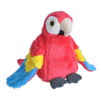 Pluche knuffel Macaw Papegaai van 13 cm - Vogel knuffels