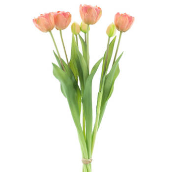 PSO Double Tulip bundle Sally peach 44 cm kunstbloemen