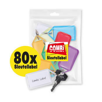 Sleutellabel Combi-Label openklapbaar- Sleutelhanger - Naamlabel - 80x