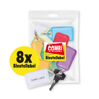 Sleutellabel Combi-Label openklapbaar- Sleutelhanger - Naamlabel - 8x