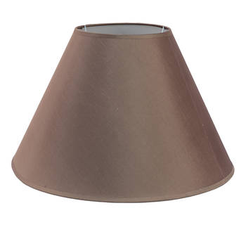HAES DECO - Lampenkap - Modern Chic - bruin rond - formaat Ø 46x28 cm, voor Fitting E27 - Tafellamp, Hanglamp
