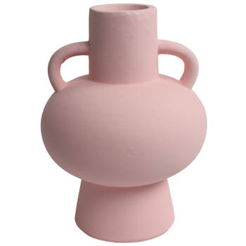 Countryfield Amphora vaas - roze terracotta - D13 x H18 cm - smalle opening - Vazen