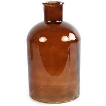 Countryfield vaas - bruin - glas - apotheker fles - D17 x H30 cm - Vazen