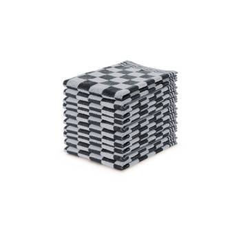Eleganzzz Keukendoekset Blok 50x50cm - zwart - set van 10