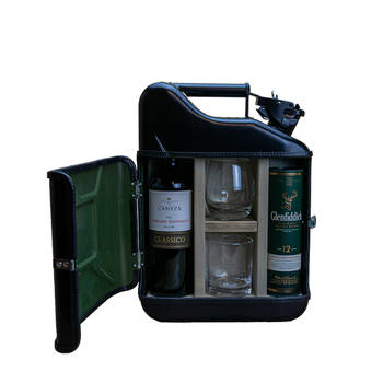 His & Hers Giftset - Zwart - Stijlvolle jerrycan - Uniek cadeau voor koppels - Geschenkset voor hem en haar Zwart