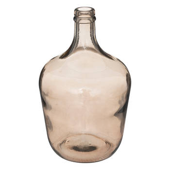 Atmosphera bloemenvaas Olijfolie Fles model - transparant - Smoke lichtgrijs glas - H30 x D18 cm - Vazen