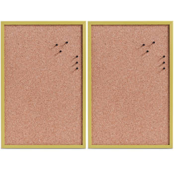 Zeller prikbord incl. punaises - 2x - 40 x 60 cm - groen - kurk - Prikborden