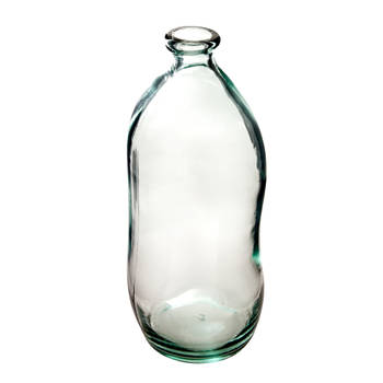 Atmosphera bloemenvaas Organische fles vorm - helder transparant - glas - H36 x D15 cm - Vazen