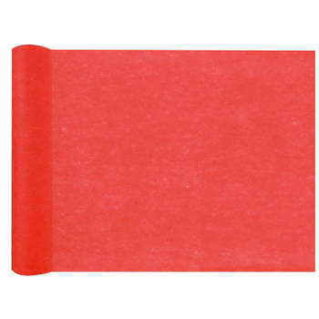 Santex Tafelloper op rol - polyester - rood - 30 cm x 10 m - Feesttafelkleden