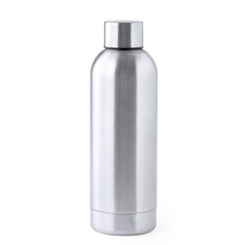 RVS waterfles/drinkfles kleur metallic zilver - met schroefdop - 800 ml - Drinkflessen