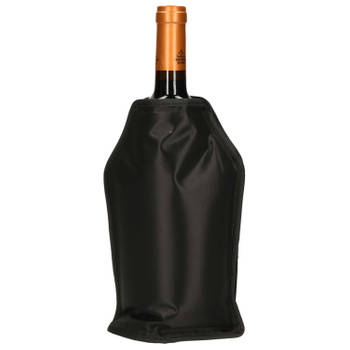 Wijnkoeler/flessenkoeler/koelhoudhoes flesjes - zwart - 15 x 22 cm - Koelelementen