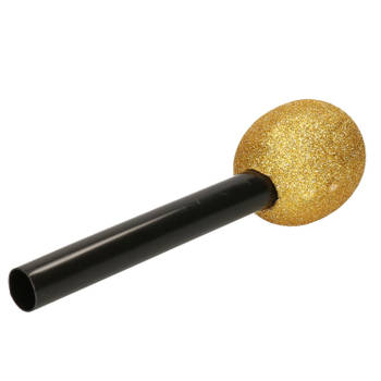 Speelgoed microfoon - goud - kunststof - 22 cm - Verkleedattributen