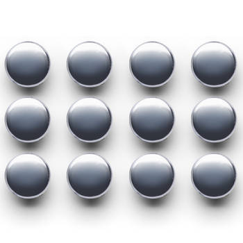 Zeller koelkast/whiteboard magneten - 12x - zilver - 2 cm - Magneten