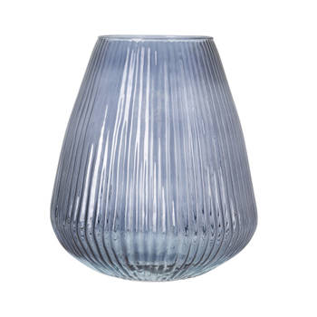 Excellent Houseware glazen vaas / bloemen vazen - blauw - 25 x 37 cm - Vazen