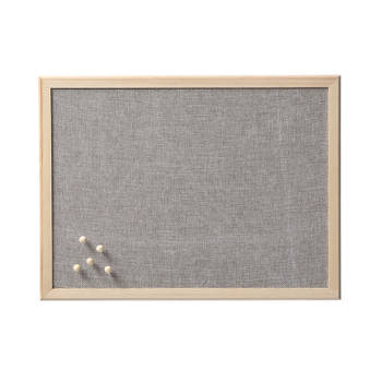 Zeller prikbord textiel - lichtgrijs - 30 x 40 cm - incl. punaises - Prikborden
