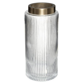 Atmosphera bloemenvaas Cilinder model - transparant - glas - H26 x D12 cm - Vazen