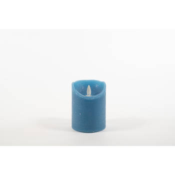 Rustic Wax Candle Moving Flame 7,5X10Cm Denim 3Xaaa