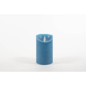 Rustic Wax Candle Moving Flame 7,5X12,5Cm Denim3Xaaa