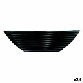 Kom Luminarc Harena Zwart Glas (16 cm) (24 Stuks)