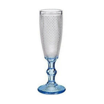 Champagneglas Punten Blauw Transparant Glas 6 Stuks (180 ml)