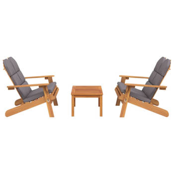 vidaXL 3-delige Loungeset Adirondack massief acaciahout