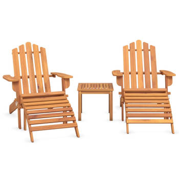 vidaXL 3-delige Loungeset Adirondack massief acaciahout