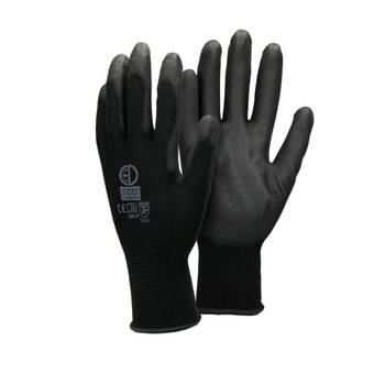 Werkhandschoenen met PU-coating Zwart Maat XL Set van 12