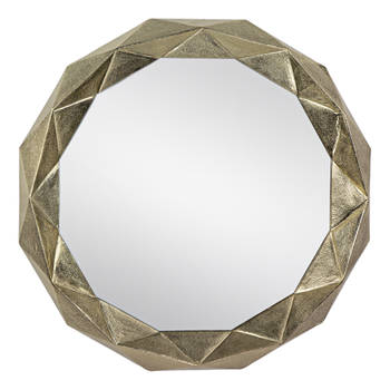 WOMO-DESIGN Decoratieve wandspiegel goud, Ø 68 cm, gemaakt van glas en metalen frame van aluminium