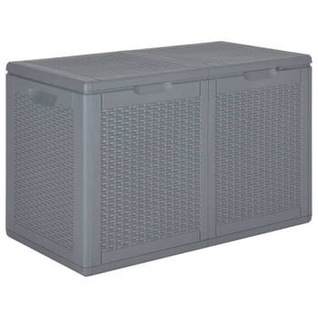 vidaXL Tuinbox 180 L PP rattan grijs