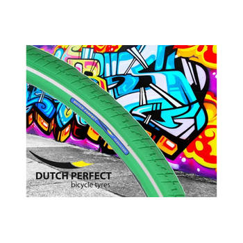 Buitenband Dutch Perfect 28x1 5/8" / 40-622 no puncture - groen met reflectie