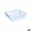 Serveerschaal Pyrex Classic Vierkant Transparant Glas 25 x 22 x 6 cm (6 Stuks)