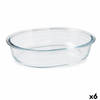 Serveerschaal Pyrex Classic Ovalen Transparant Glas 25 x 20 x 6 cm (6 Stuks)
